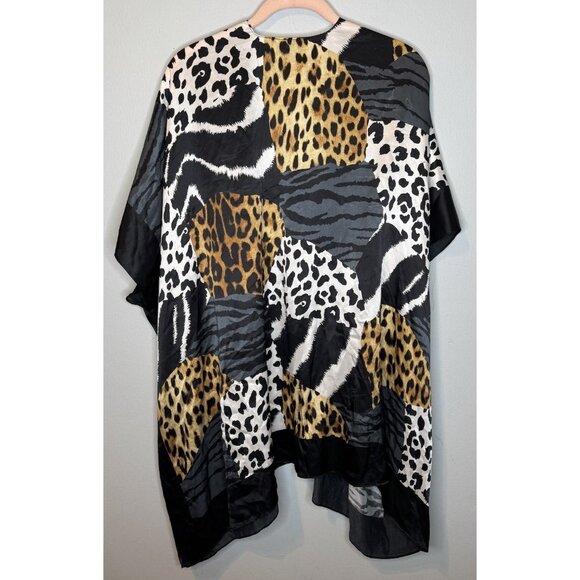 Moschino Swim Coverup Silk Animal Print Kimono One Size Fits Most - Picture 2 of 9